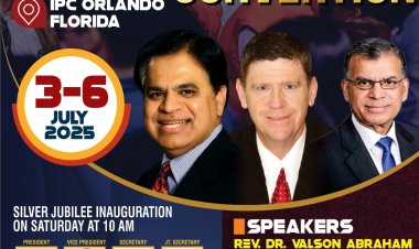 ഐപിസി സൗത്ത് ഈസ്റ്റ് റീജിയൻ   രജത ജൂബിലി കൺവൻഷൻ ജൂലൈ 3 മുതൽ