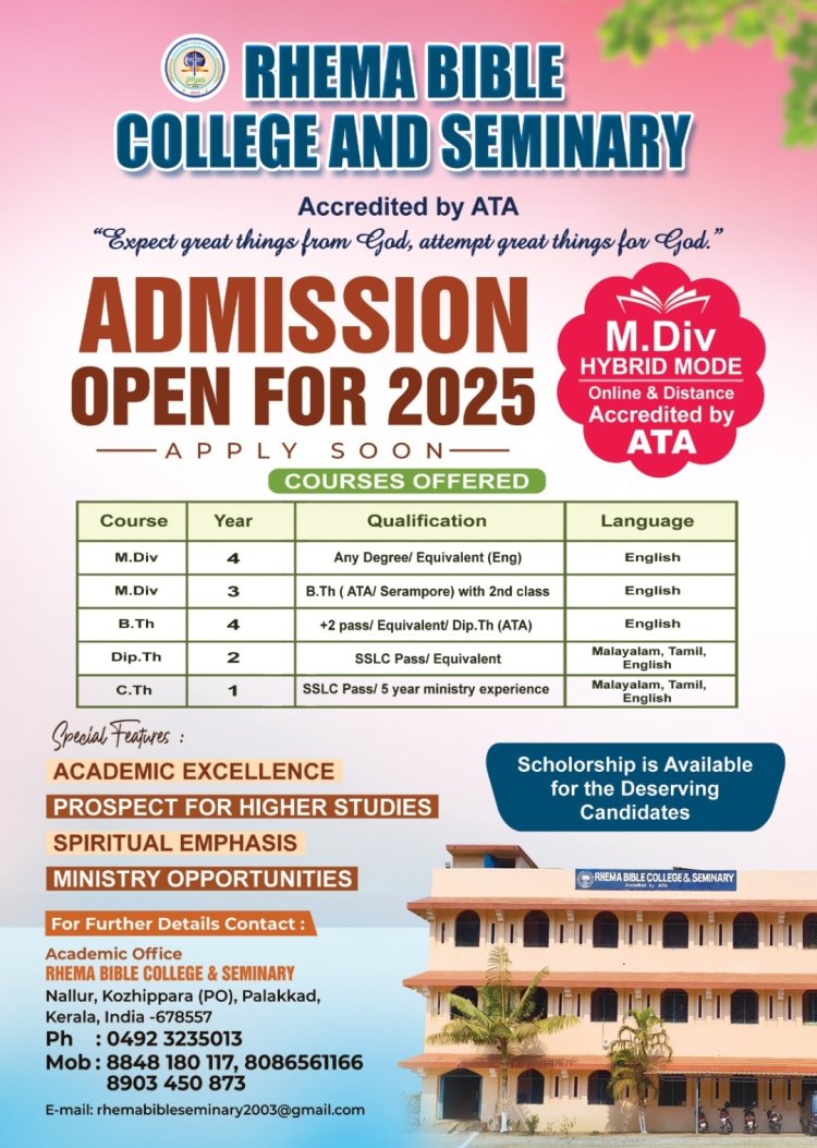 Admission Started: Rhema Bible College & Seminary