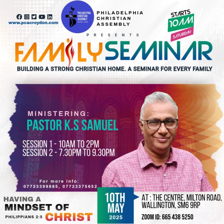 ഫിലദൽഫിയ ക്രിസ്‌ത്യൻ അസംബ്ലിയിൽ ഫാമിലി സെമിനാർ മെയ് 10ന് 