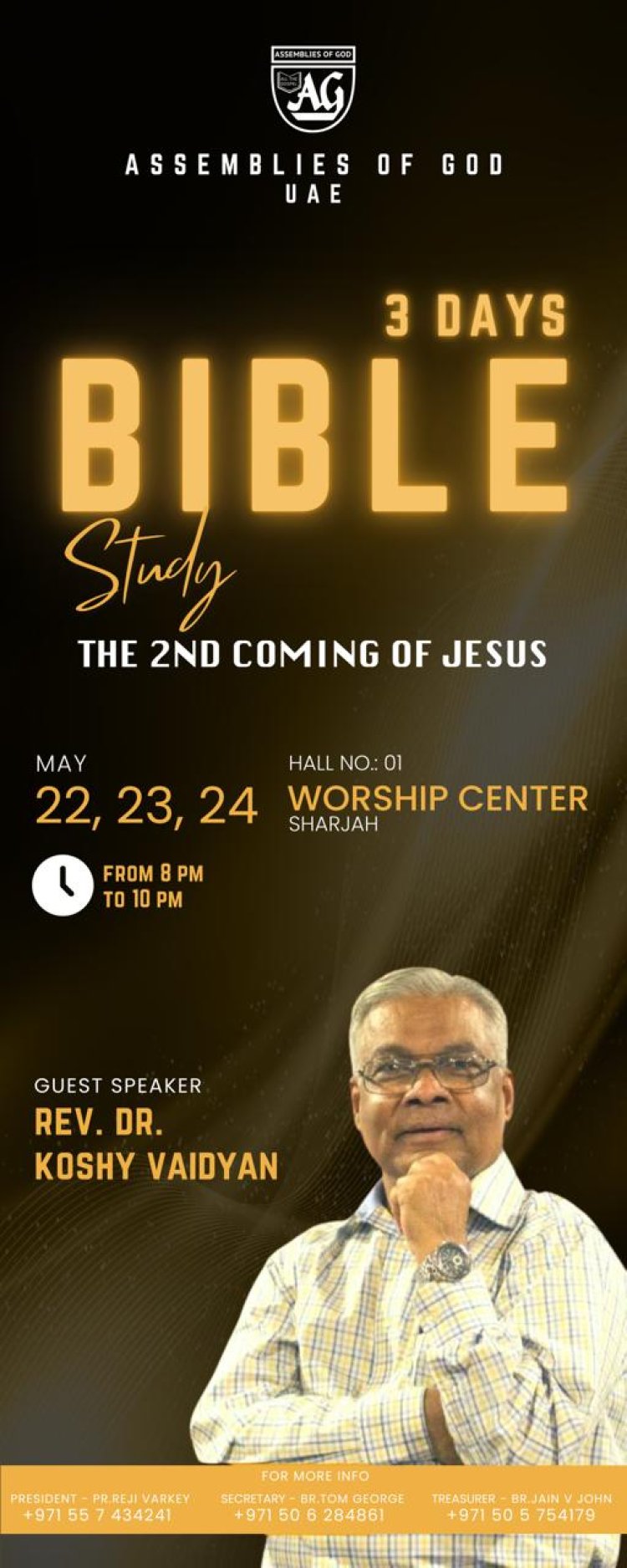 അസംബ്ലീസ് ഓഫ് ഗോഡ് യുഎഇ റീജിയൻ ത്രിദിന സ്പെഷ്യൽ ബൈബിൾ ക്ലാസിന് തുടക്കമായി