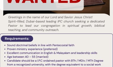 Pastor Wanted; IPC Church Dubai