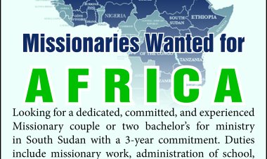 Missionaries Wanted for Africa