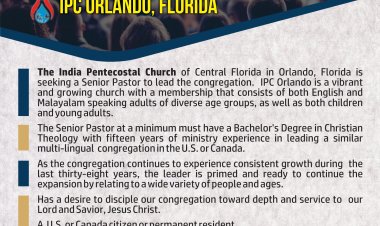 Seeking Senior Pastor; IPC Orlando, Florida
