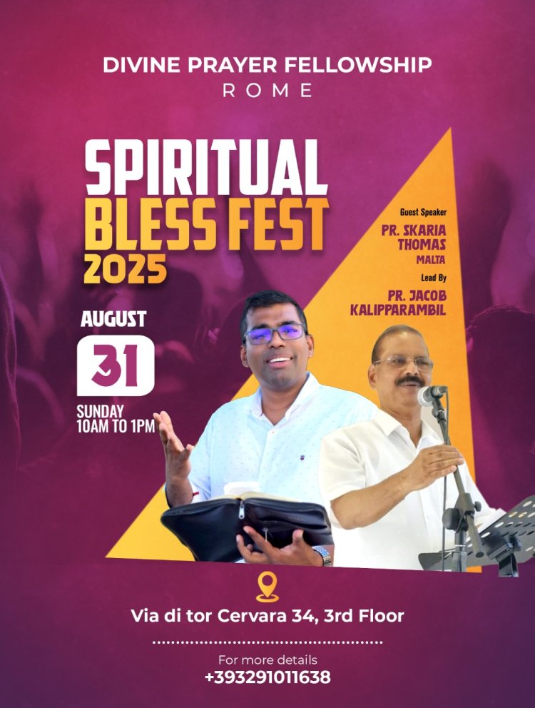 ഇറ്റലിയിൽ ഏകദിന കൺവെൻഷനും സംഗീതവിരുന്നും  ആഗ. 31ന്