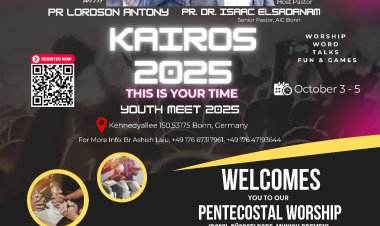 ജർമ്മനി അഡോണായി ഇന്റർനാഷനൽ ചർച്ച്: യുവജന ക്യാമ്പ്  കൈറോസ് ഒക്ടോ. 3 മുതൽ