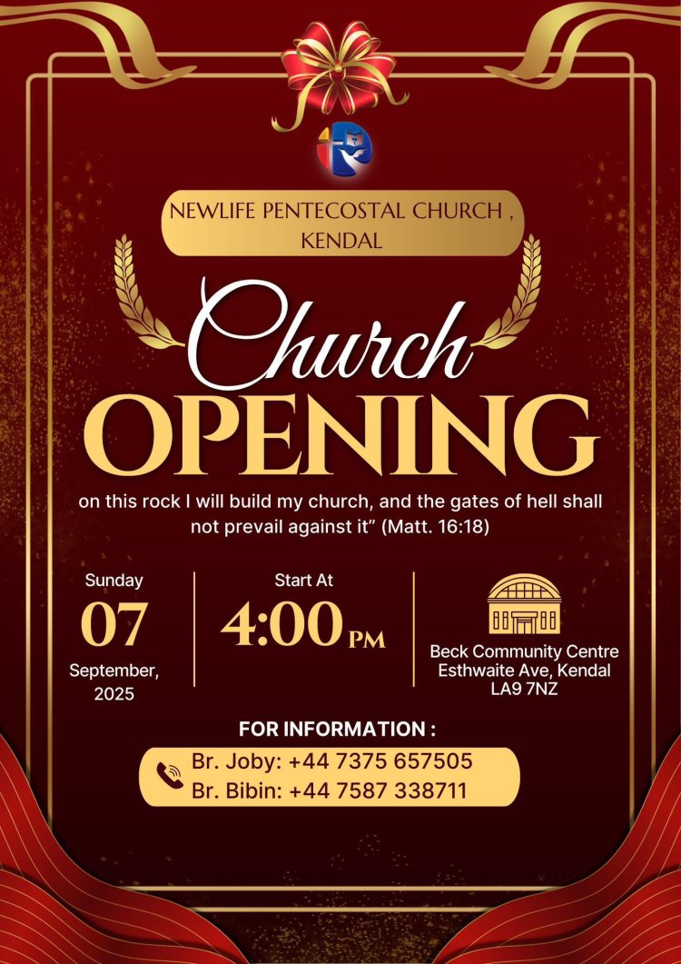 യുകെ കെൻഡലിൽ ഏ.ജിക്ക്  പുതിയ മലയാളം കൂട്ടായ്മ