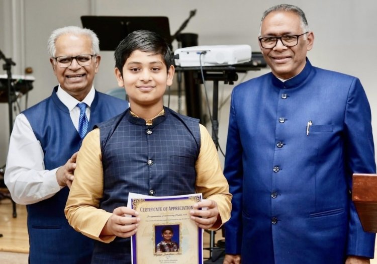 നൂറ്റിപത്തൊൻപതാം സങ്കീർത്തനം മനഃപാഠം ചൊല്ലി ജോനാഥൻ അലക്സ്