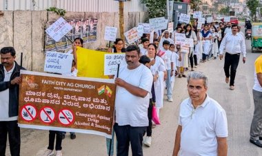 ഫെയ്ത് സിറ്റി എ.ജി യുവജനങ്ങൾ ലഹരിക്കെതിരെ ബോധവത്കരണ റാലി നടത്തി