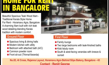 Home For Rent in Banglore