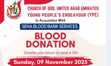 വൈ.പി.ഇ യുഎഇ റീജിയൻ രക്തദാന ക്യാമ്പ് നവംബർ 9ന്