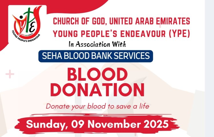 വൈ.പി.ഇ യുഎഇ റീജിയൻ രക്തദാന ക്യാമ്പ് നവംബർ 9ന്