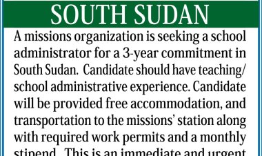 EDUCATION MISSIONARY NEEDED FOR IMMEDIATE APPOINTMENT