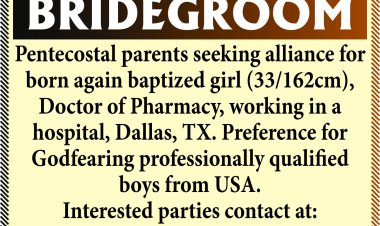 Pentecostal Girl in USA; Doctor of Pharmacy ( D.Pharm); Working in a hospital in Dallas/ Wanted Groom / GN Matrimony - 9655