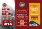 Admission Open; Bethel Bible College, Punalur