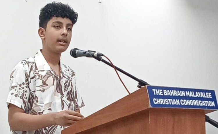 കൊലൊസ്സ്യ ലേഖനം മന:പാഠമായി ചൊല്ലി മാസ്റ്റർ എലിജ അനി ഏബ്രഹാം വീണ്ടും ശ്രദ്ധേയനായി