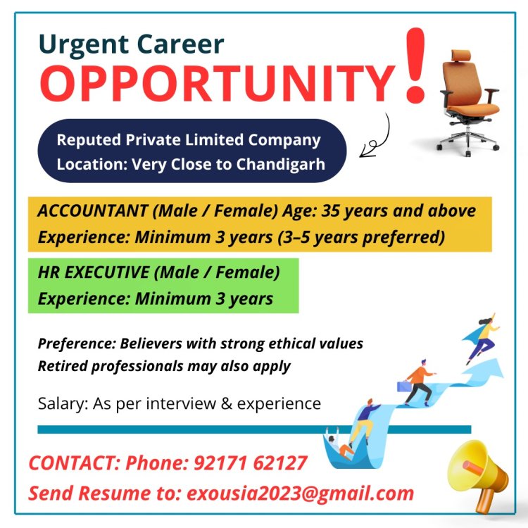 Urgent Career   OPPORTUNITY!