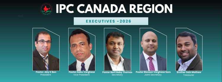 ഐപിസി കാനഡ റീജിയനു പുതിയ നേതൃത്വം
