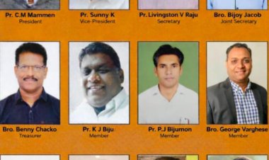 ഐപിസി ഹൈദരാബാദ് - സെക്കന്തരാബാദ് ഡിസ്ട്രിക്റ്റിനു  പുതിയ ഭാരവാഹികൾ