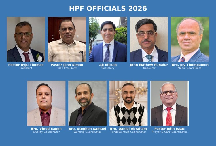 ഹൂസ്റ്റൺ പെന്തെക്കോസ്തു ഫെലോഷിപ്പിനു പുതിയ ഭാരവാഹികൾ