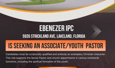 Seeking An Associate Pastor / Youth Pastor; Ebenezer IPC Lakeland