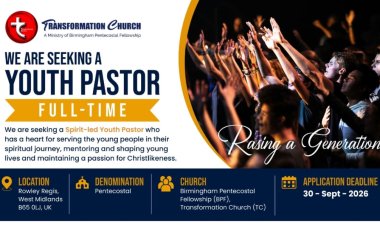 WE ARE SEEKING A YOUTH PASTOR  FULL-TIME