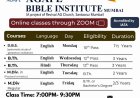 ADMISSIONS OPEN ;Online classes through Zoom;  AGAPE BIBLE INSTITUTE, MUMBAI