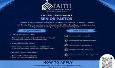 Seeking a Senior Pastor; Faith Christian Church, Hartsdale, NY