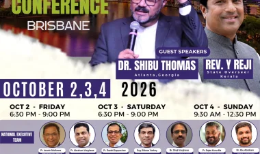 ചർച്ച് ഓഫ് ഗോഡ് ഓസ്ട്രേലിയ ദേശീയ കോൺഫറൻസ് ഒക്ടോ. 2 മുതൽ