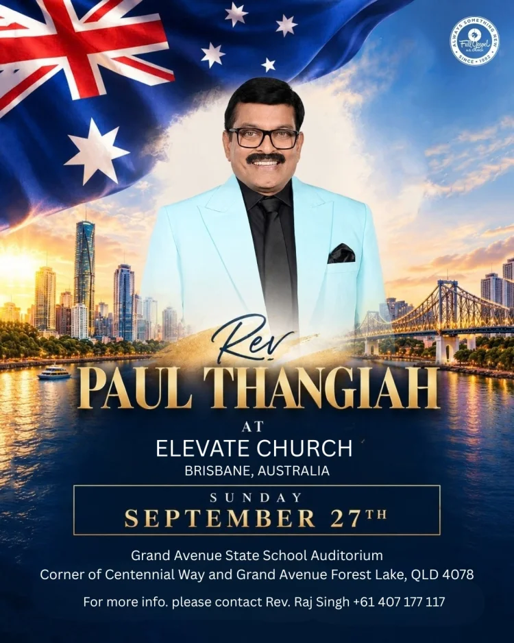 Rev. Paul Thangiah in Brisbane on Sept 27