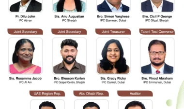 ഐപിസി യുഎഇ റീജിയൺ സണ്ടേസ്കൂൾസ് അസ്സോസിയേഷന് പുതിയ ഭാരവാഹികൾ